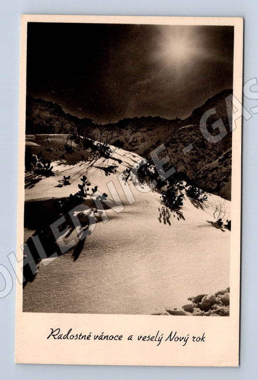 Pohlednice zimní krajina Radostné vánoce 1959 (M25629)