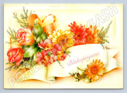 Greeting card with flowers (M2563)