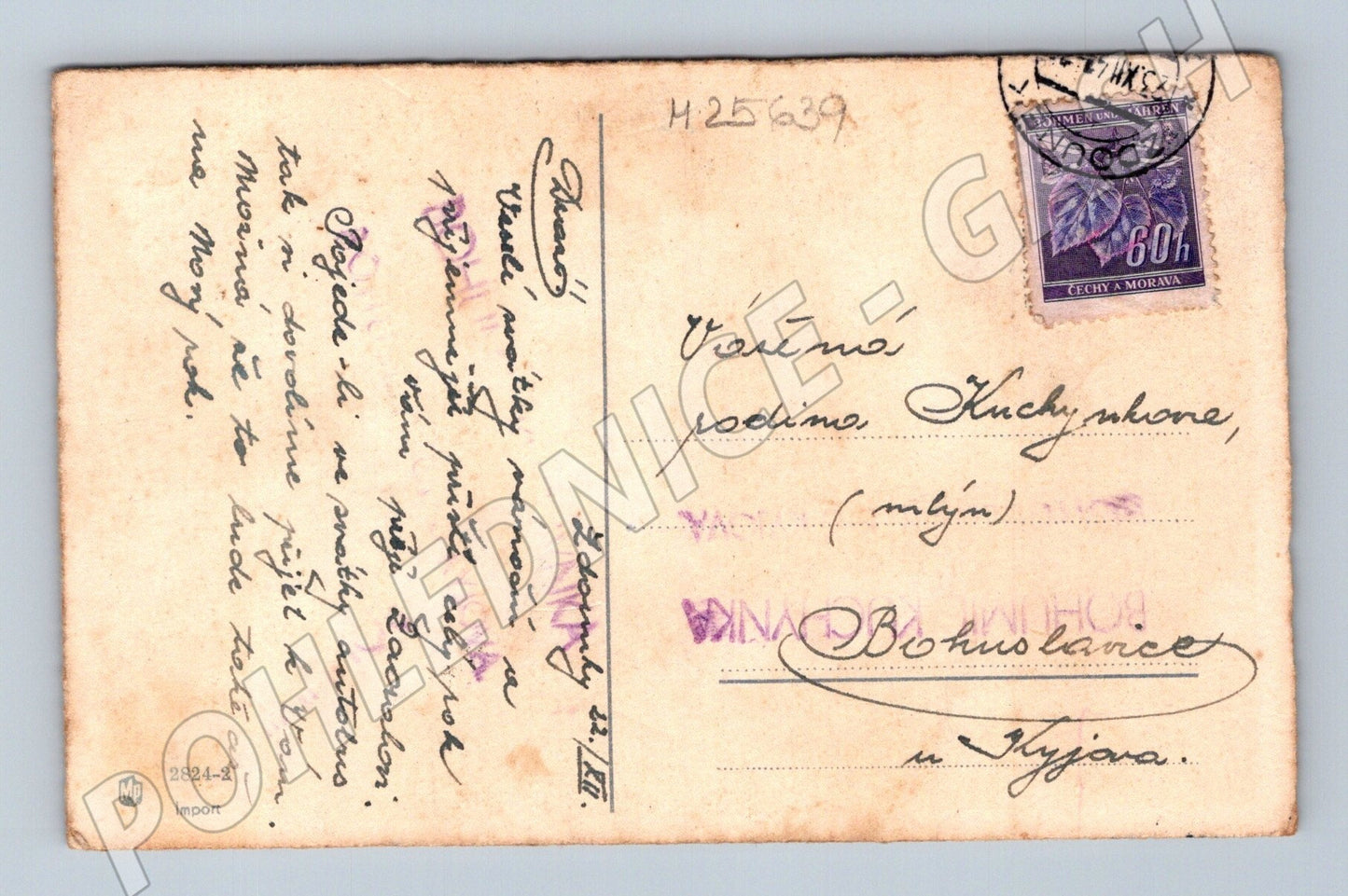 Pohlednice Vánoce děti sníh kolem 1940 (M25639)