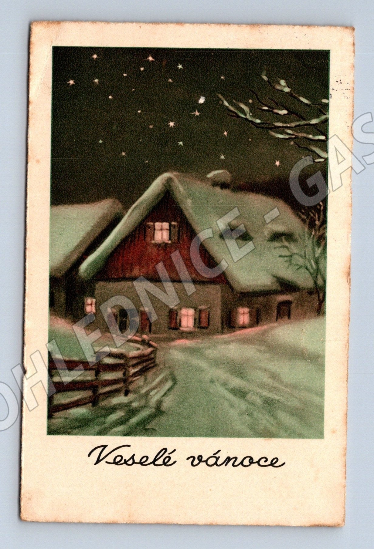 Pohlednice Vánoce zimní motiv 1943 (M25640)