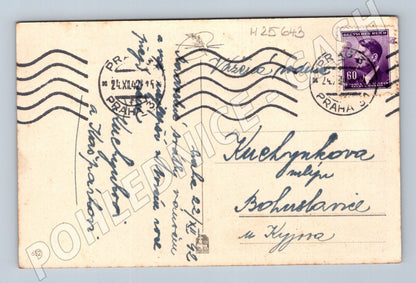 Pohlednice Vánoční motiv s ptáčky 1942 (M25643)