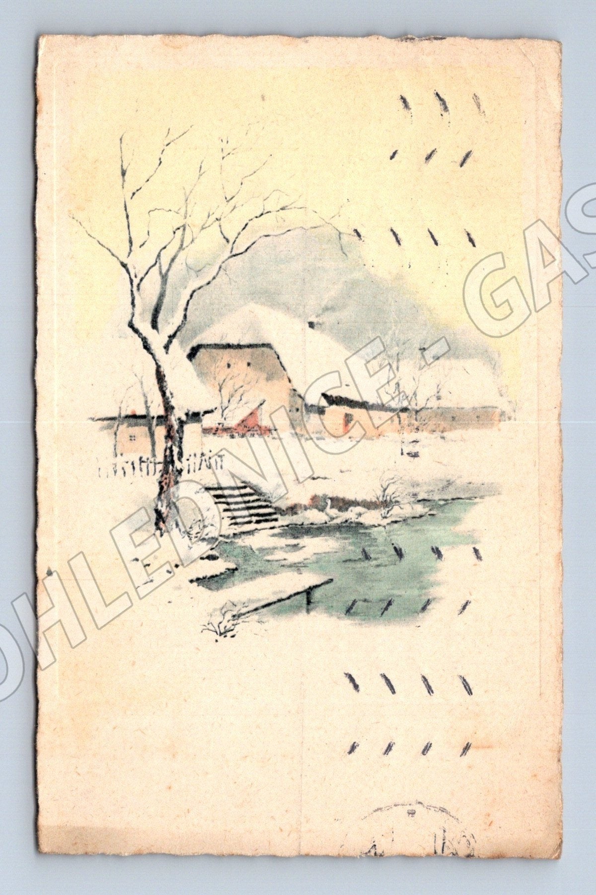 Pohlednice umělecký zimní motiv 1943 (M25653)