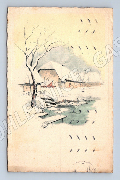 Pohlednice umělecký zimní motiv 1943 (M25653)