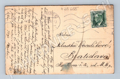 Pohlednice Vánoce děti sníh 1937 (M25655)
