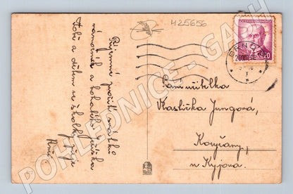 Pohlednice Radostné Vánoce, děti rybaří 1930 (M25656)
