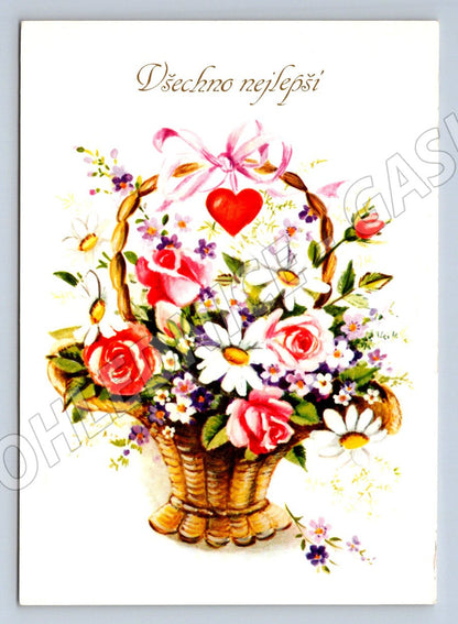 Postcard flowers Happy Birthday (M2567)