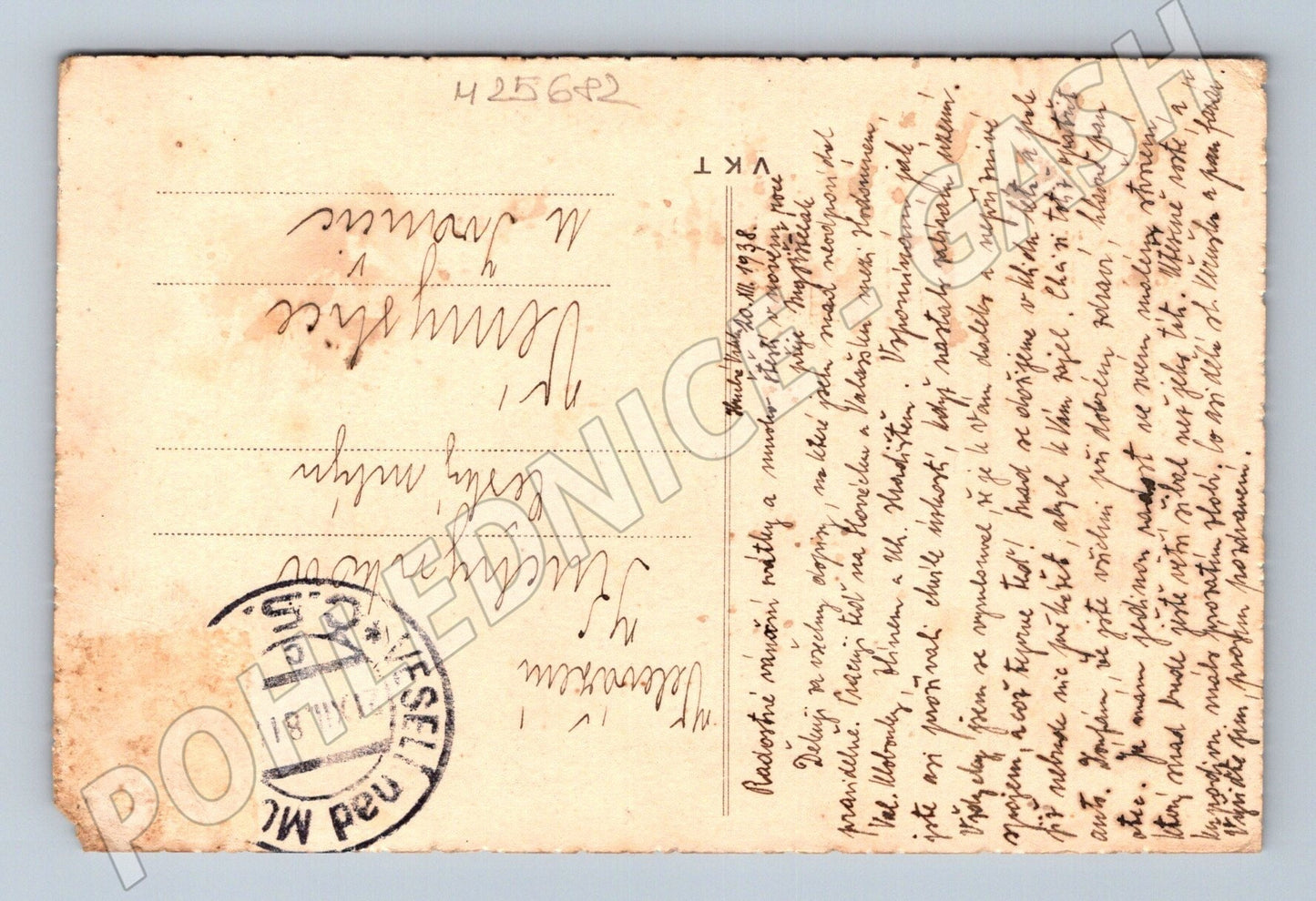 Pohlednice Vánoční andílci u postele 1938 (M25682)