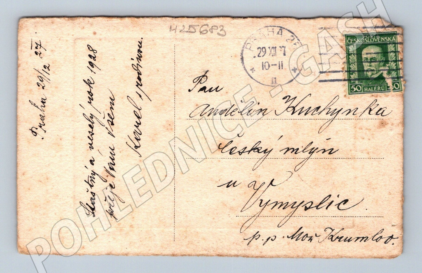 Pohlednice Novoroční zimní krajina 1927 (M25683)