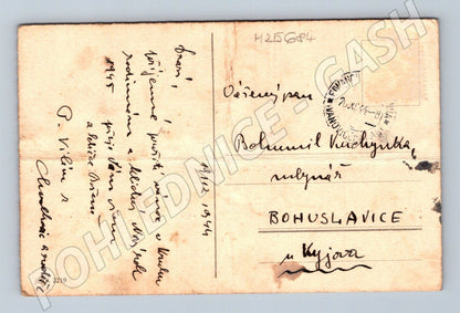 Pohlednice Vánoční Santa a sobi 1944 (M25684)