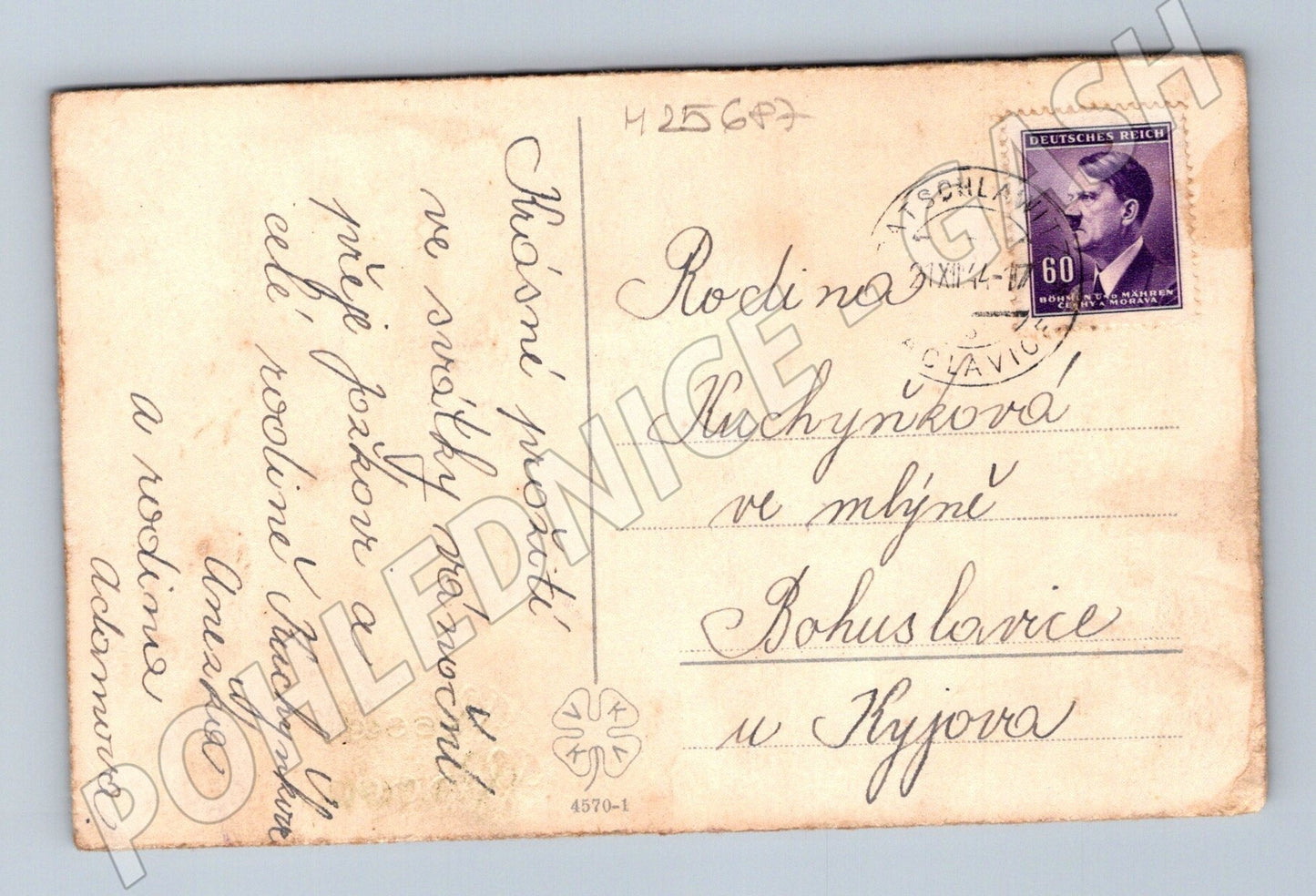Pohlednice vánoční motiv děti sníh 1944 (M25687)