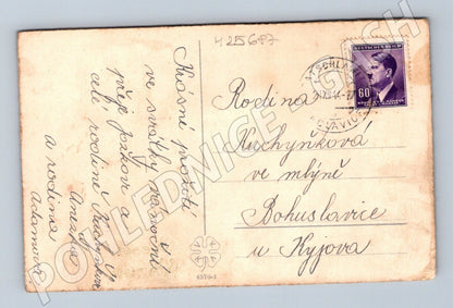 Pohlednice vánoční motiv děti sníh 1944 (M25687)