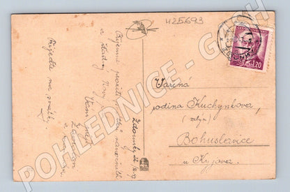 Pohlednice Vánoce děti rybaření 1947 (M25693)