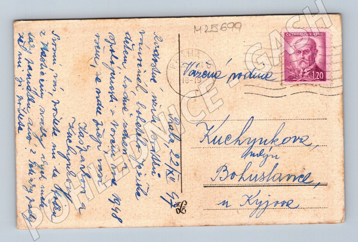 Pohlednice Vánoční scéna 1948 (M25699)