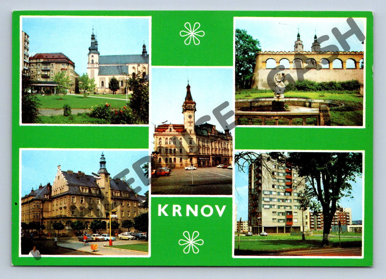 Pohlednice Krnov – více pohledů, ČSSR, použitá (M257)