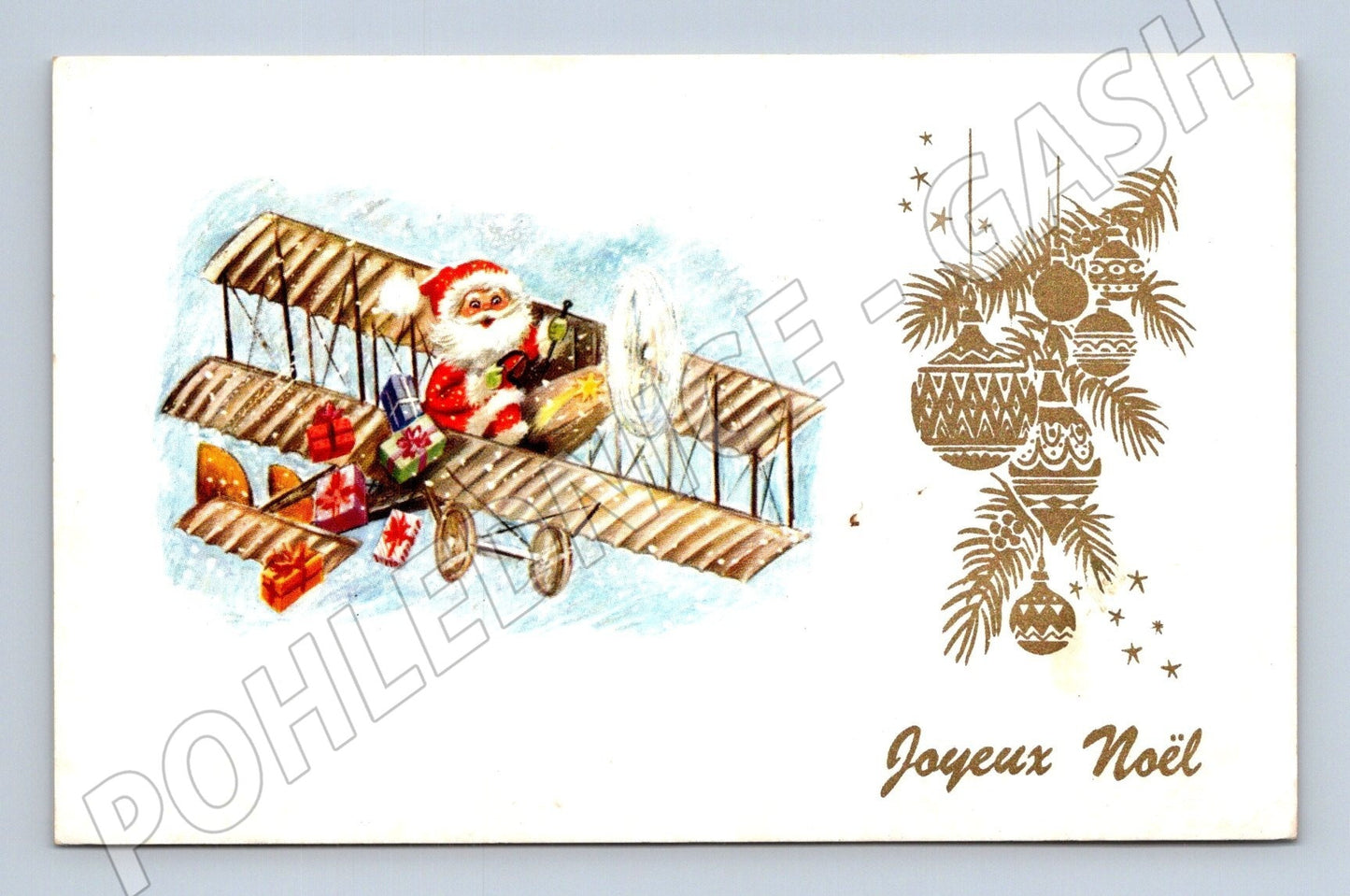 Pohlednice Itálie Santa Claus v letadle Veselé Vánoce (M25715)