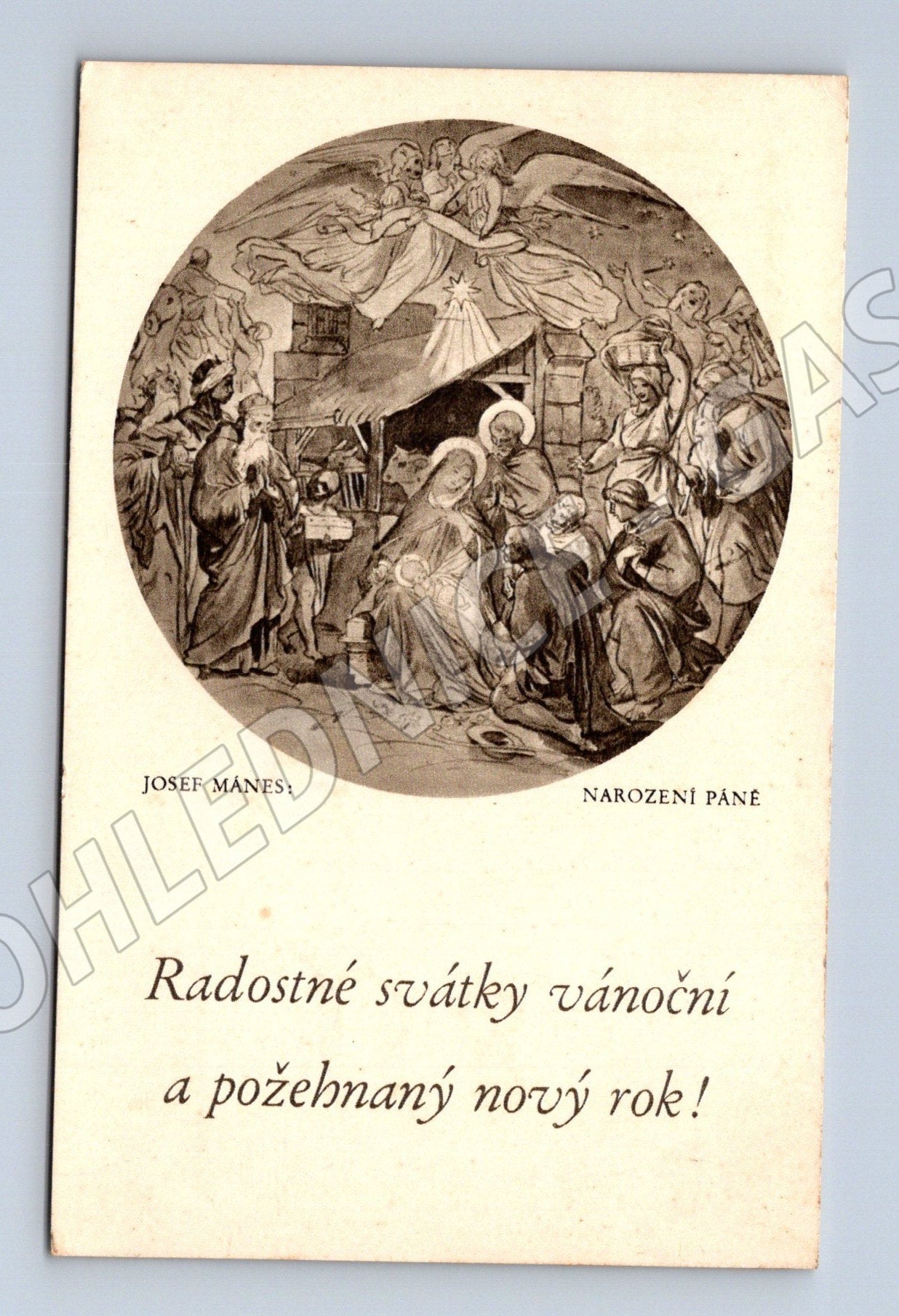 Pohlednice vánoční Josef Mánes Praha 1941 (M25716)