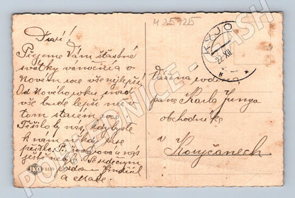 Pohlednice Vánoční s dítětem a panenkou (M25725)
