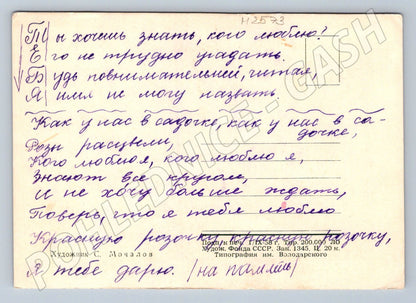 Postcard S. Mochalov rose (M2573)