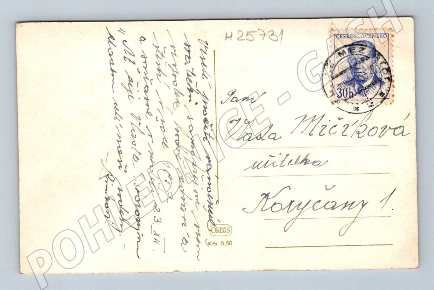 Pohlednice vánoční/novoroční motiv zimní scéna (M25731)