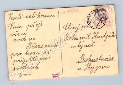 Pohlednice Veselé Velikonoce vejce sněženky 1939 (M25753)