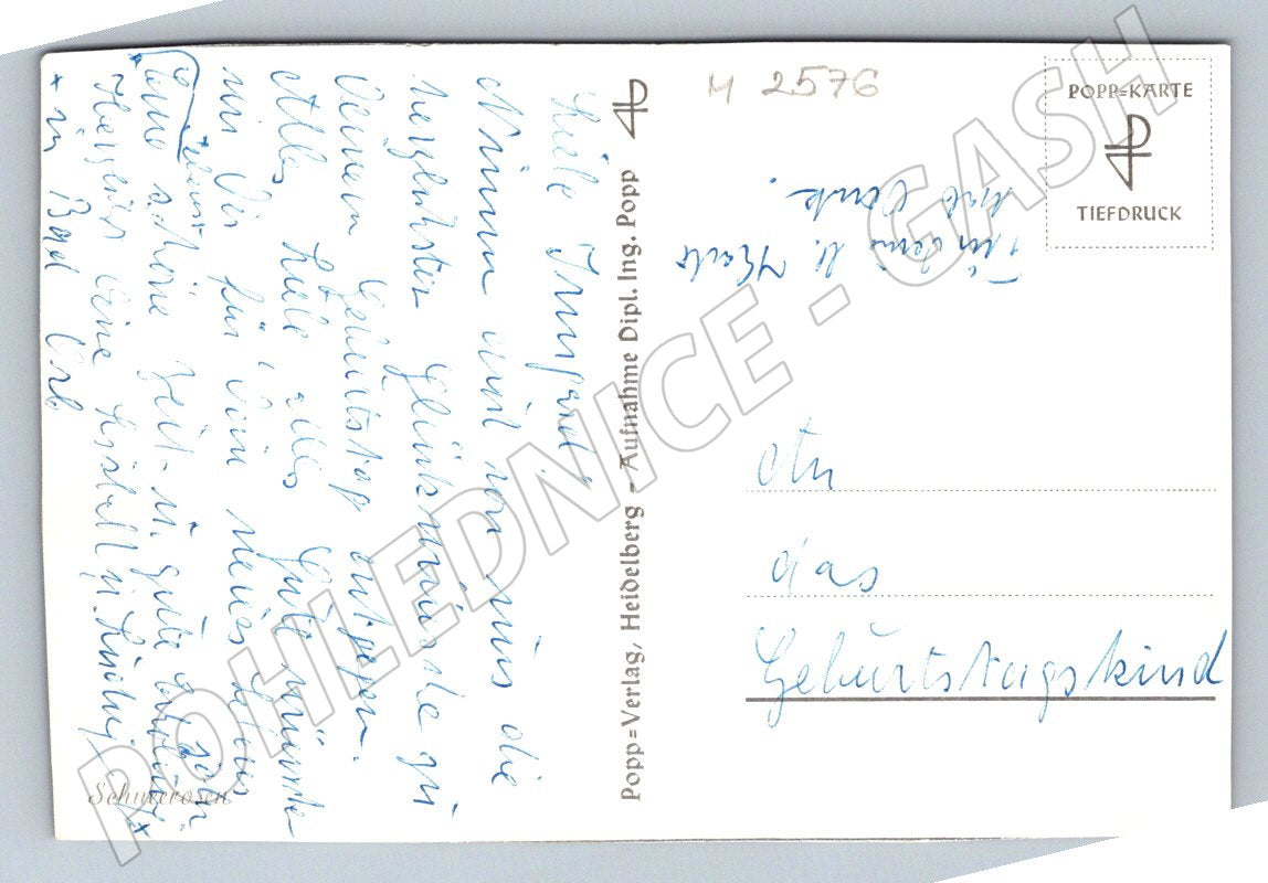 Postcard flower motif Popp Heidelberg (M2576)