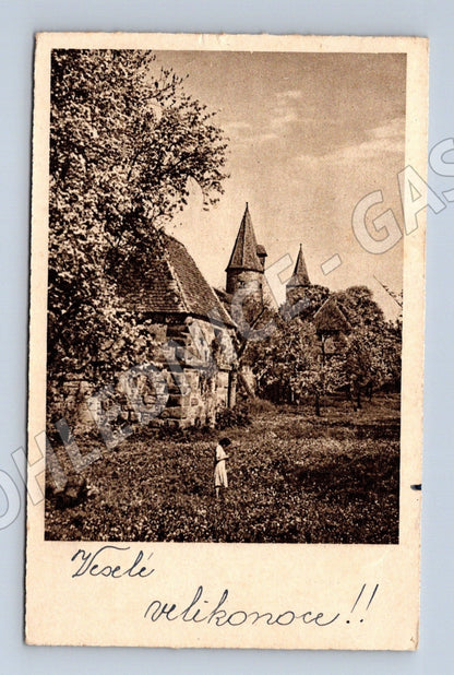 Pohlednice hrad/zámek Velikonoce Pornice (M25771)