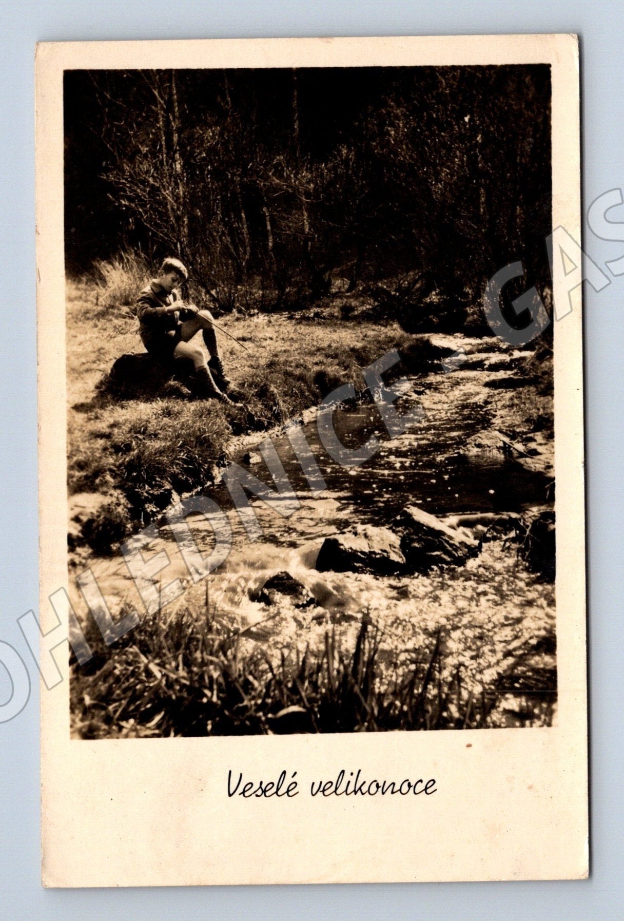 Pohlednice Veselé velikonoce skok do vody 1934 (M25775)