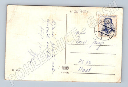 Pohlednice Velikonoce krajina kříž po roce 1950 (M25780)
