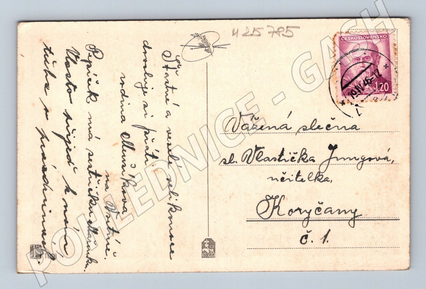 Pohlednice krajina Velikonoce Vsetín  1941 (M25785)