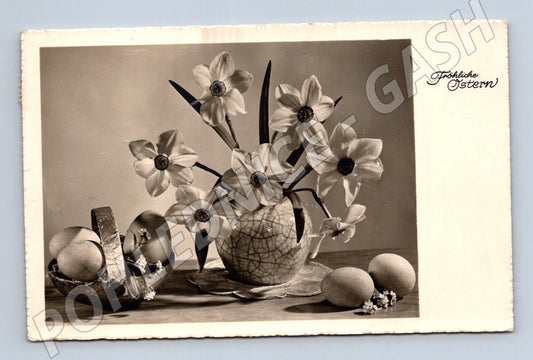 Pohlednice Velikonoční motiv narcisy 1940 (M25788)