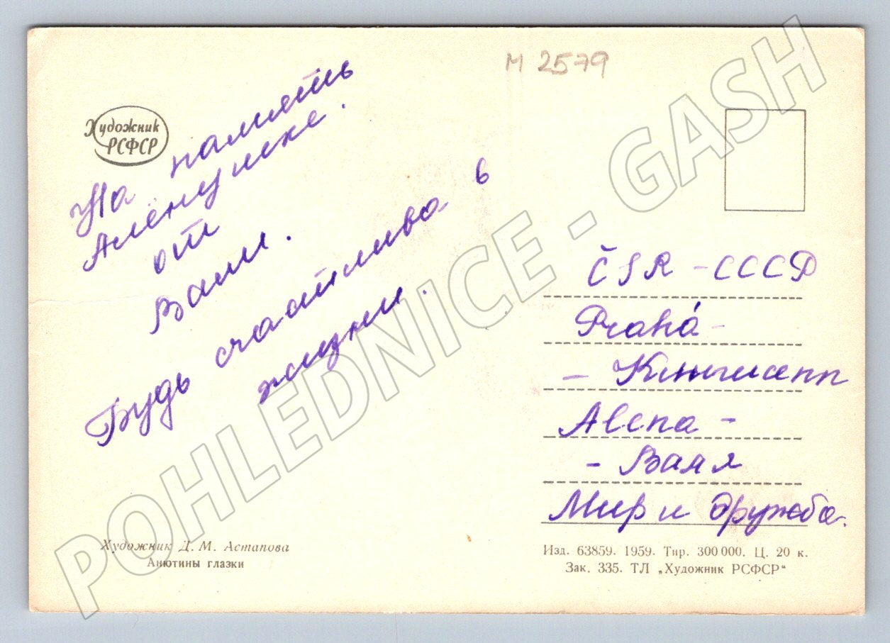 Postcard DM Astana Violets (M2579)