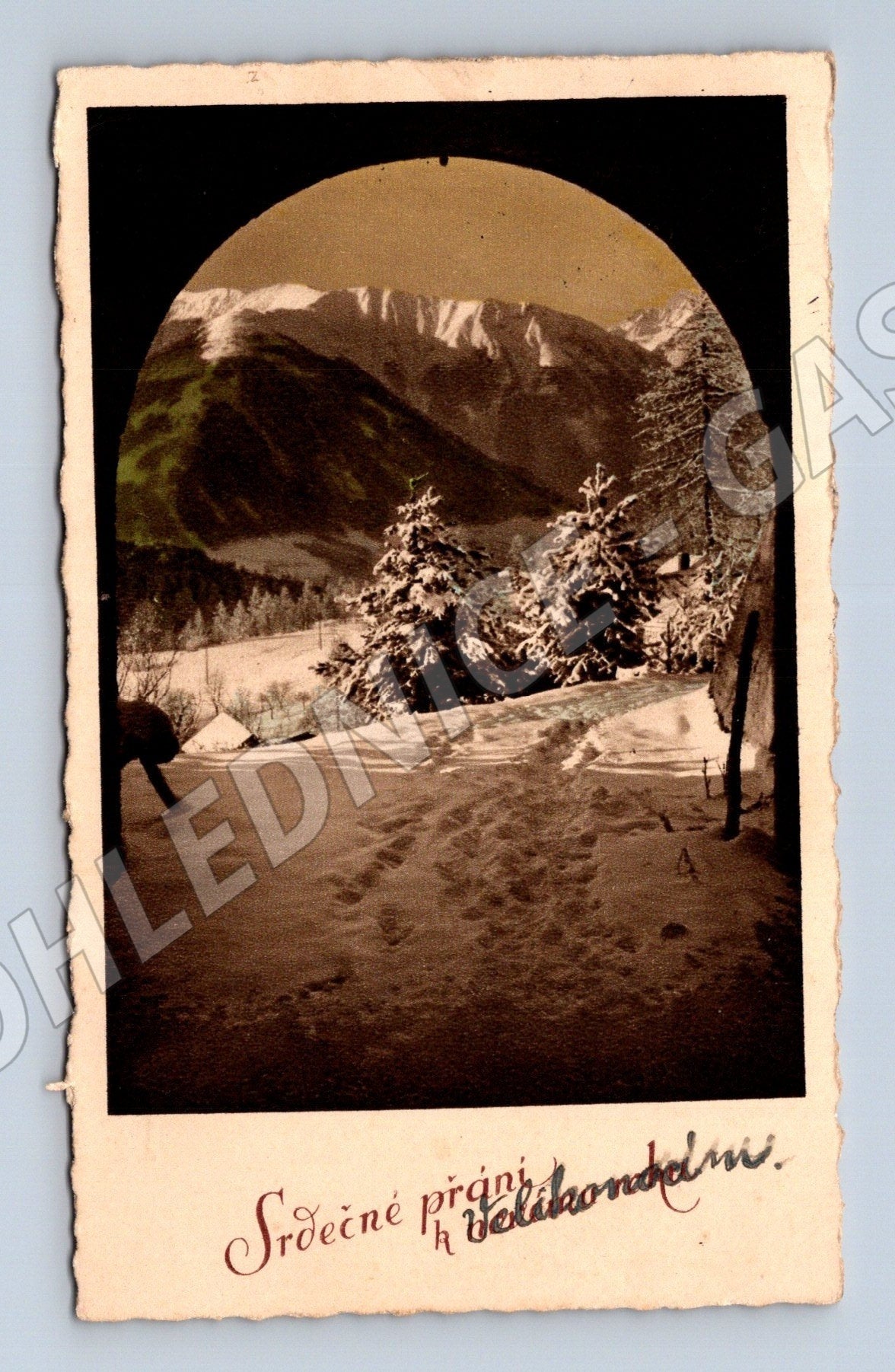 Pohlednice Slovensko zimní krajina 1938 (M25793)