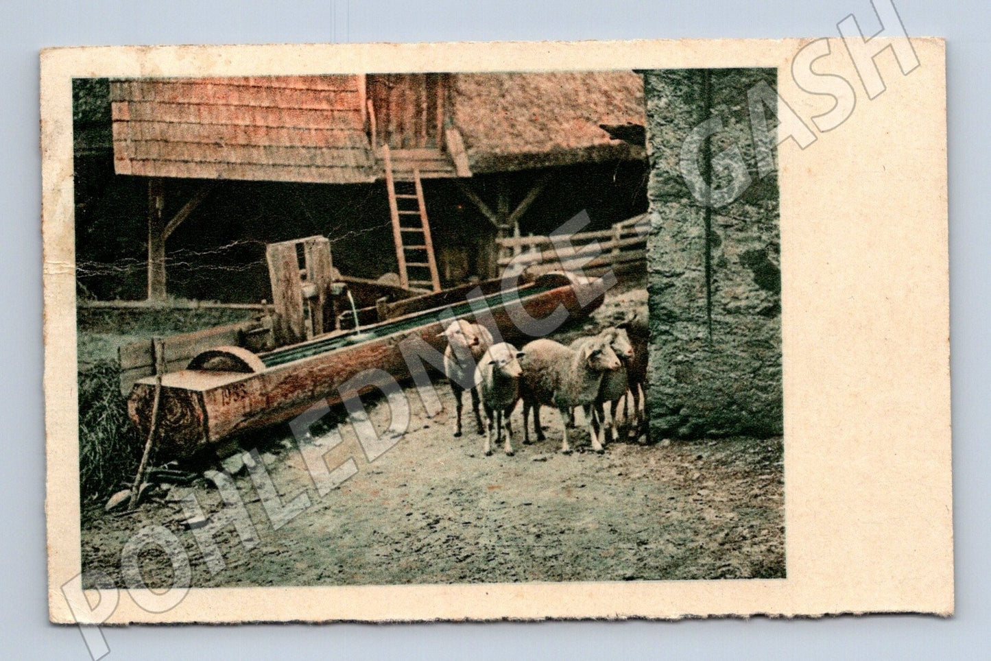 Pohlednice venkovská scéna ovce 1941 (M25808)