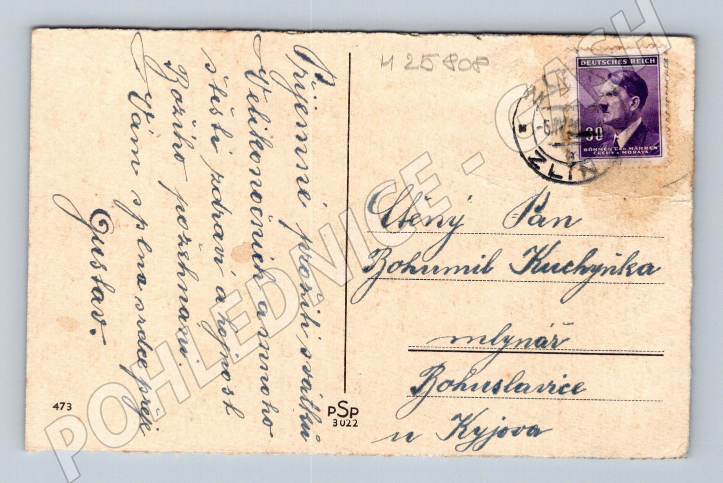 Pohlednice venkovská scéna ovce 1941 (M25808)