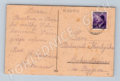 Pohlednice Velikonoční kuřátka a kočičky 1940 (M25810)