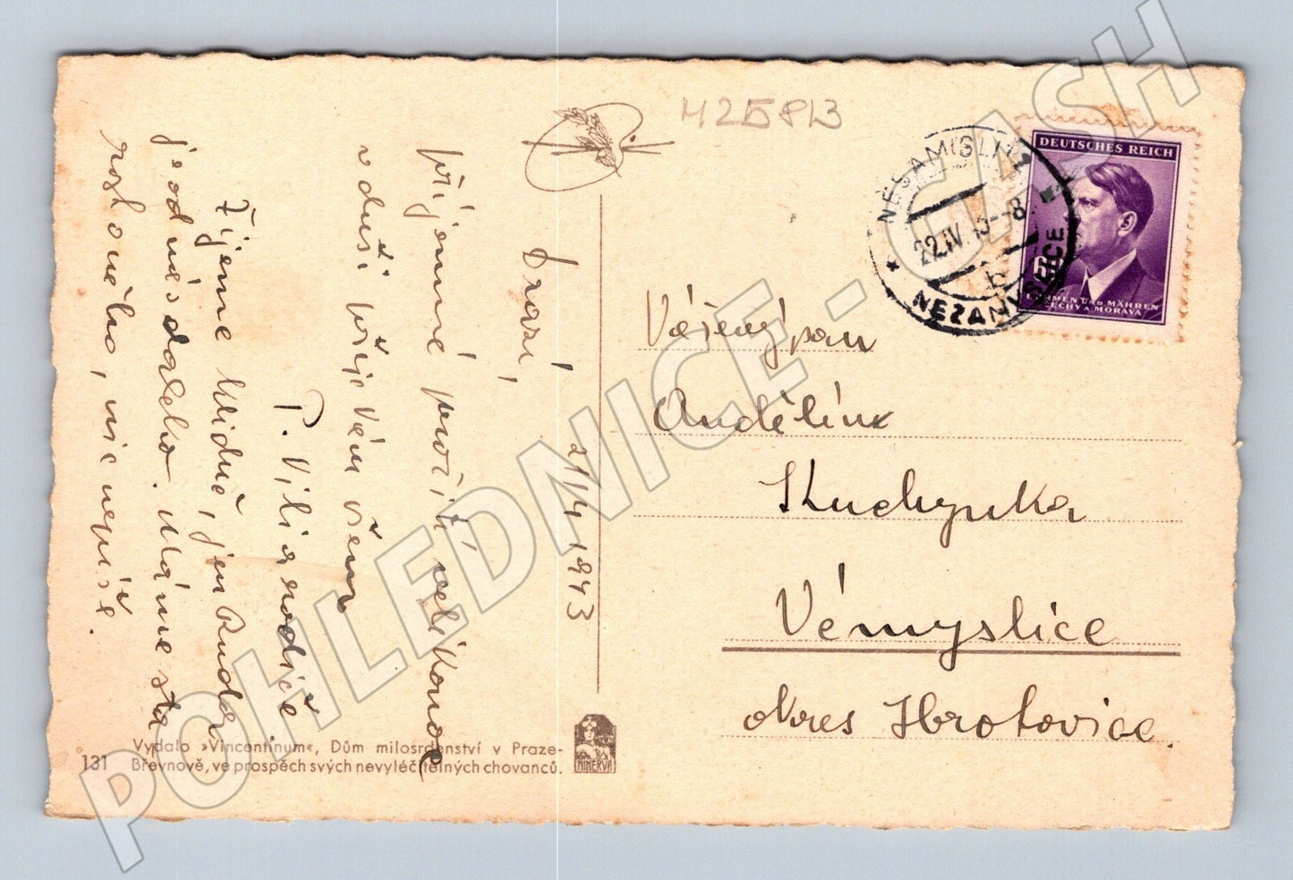 Pohlednice Německo Velikonoční motiv ovce kříž 1938 (M25813)