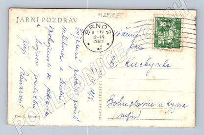 Pohlednice horská krajina s husami 1963 (M25815)