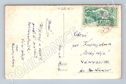 Pohlednice Vémyslice Velikonoce krojovaní lidé ovce 1947 (M25817)