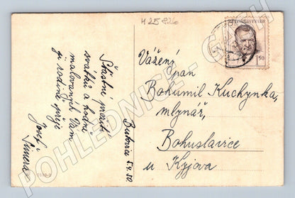 Pohlednice Československo Velikonoce zvon kočičky 1950 (M25826)