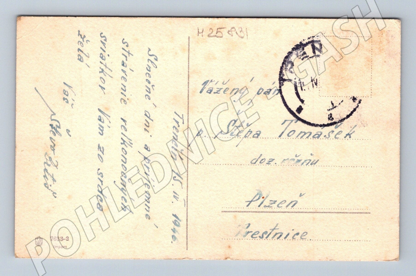Pohlednice Velikonoční motiv vrby a fialky 1916 (M25831)