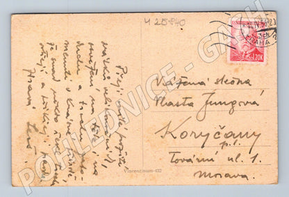 Pohlednice dva chlapci s kůzlaty jaro 1941 (M25840)