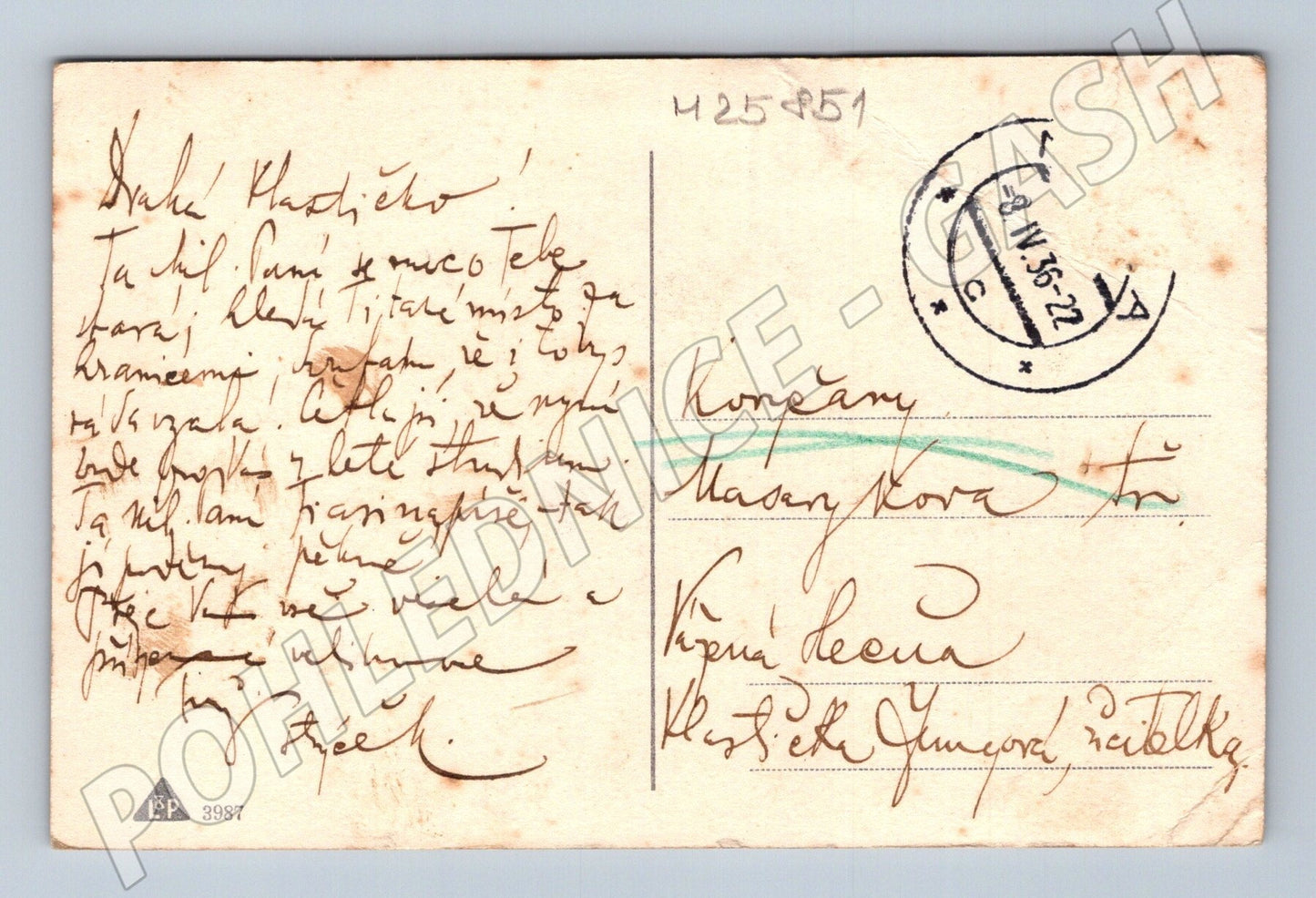 Pohlednice Velikonoce kuřátka kočičky 1936 (M25851)