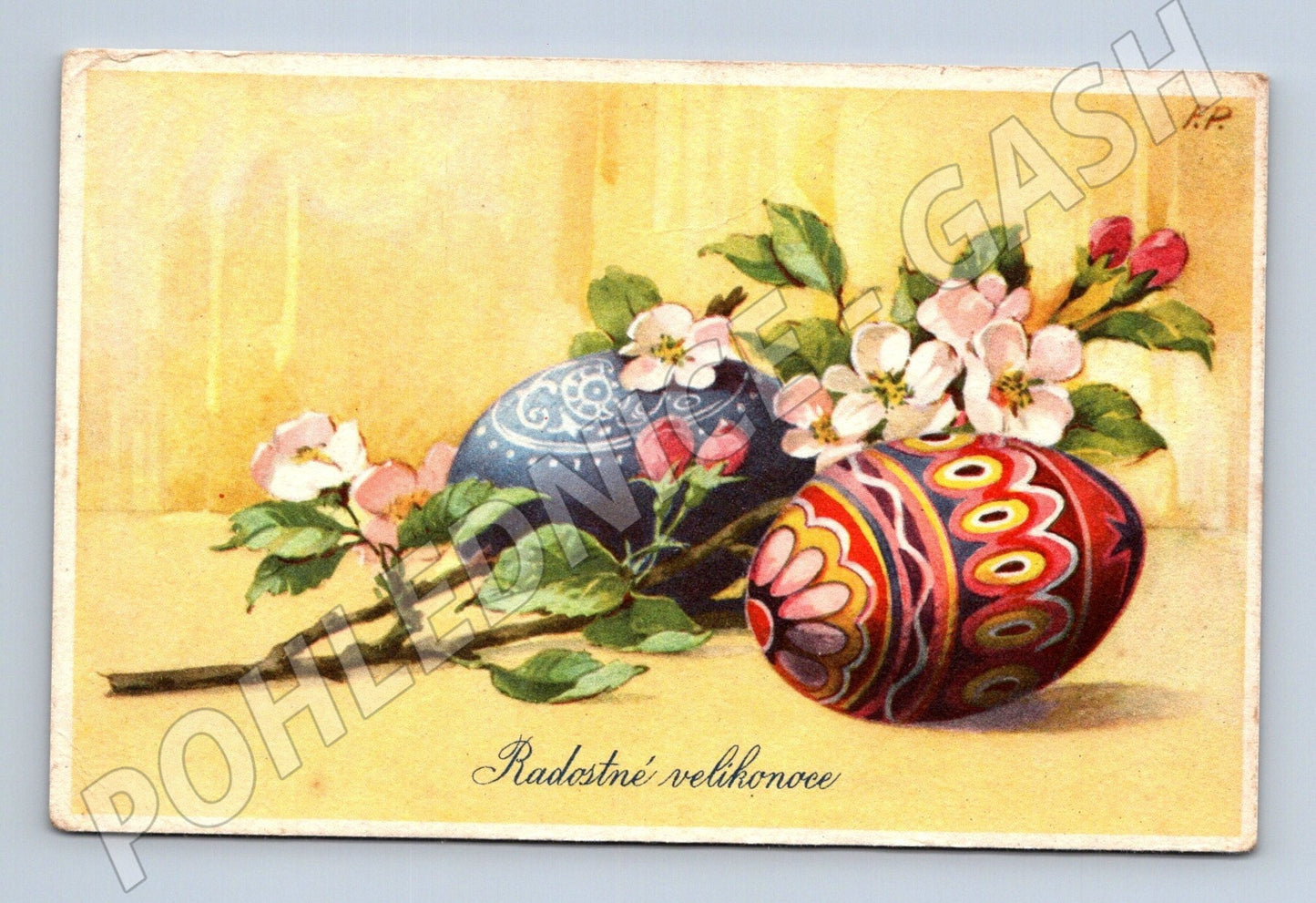 Pohlednice velikonoční vejce květy Radostné velikonoce (M25855)