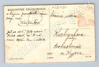 Pohlednice venkovská krajina pasoucí se ovce 1919 (M25858)