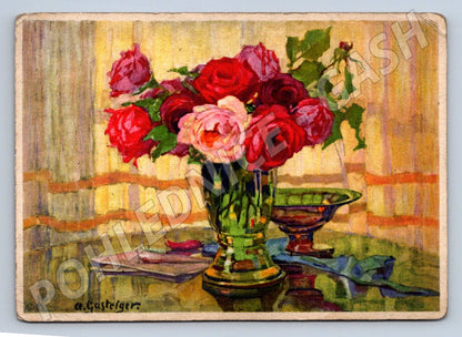 Postcard A. Gastroger Bouquet of roses (M2587)