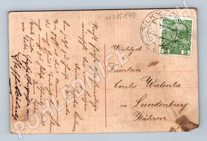 Pohlednice Rakousko vesnická krajina kostel 1908 (M25879)