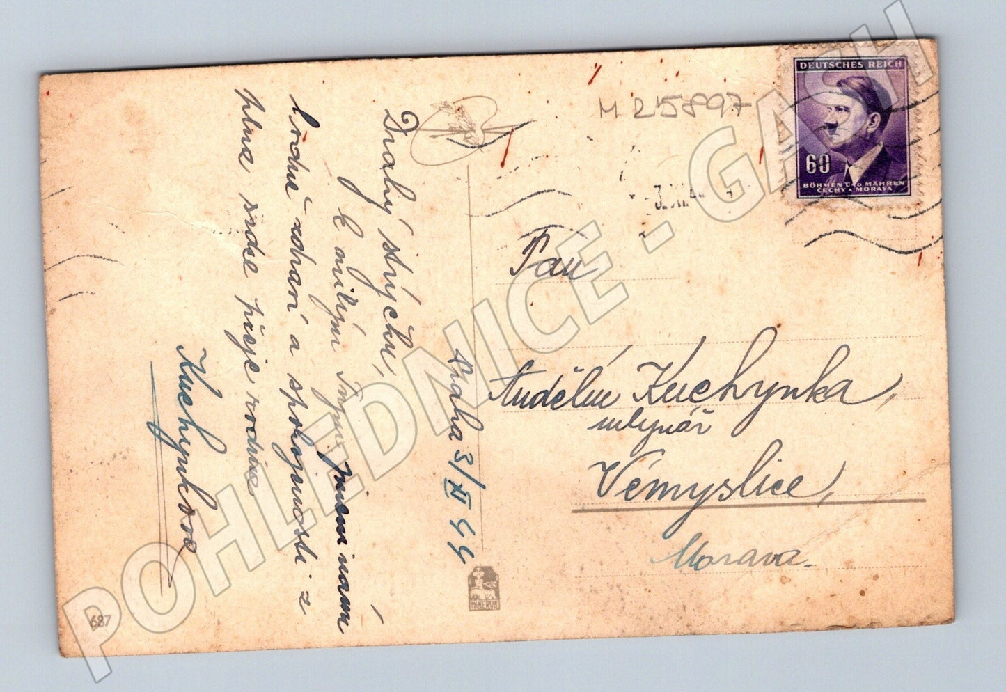 Pohlednice Květy mraky 1944 (M25897)