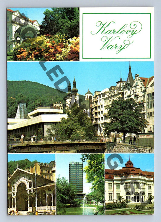 Pohlednice Karlovy Vary – více záběrů, prošlá poštou (M259)