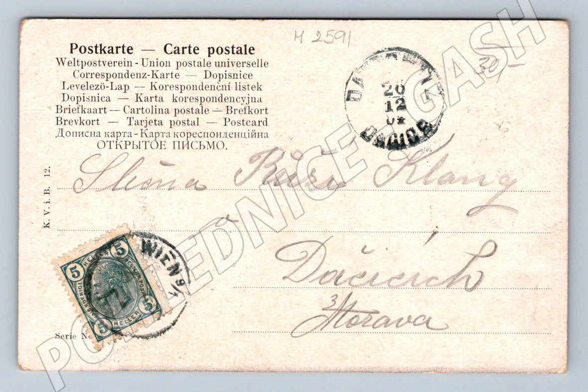 Postcard Christmas greetings in German (M2591)