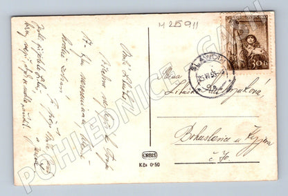Pohlednice květiny ve váze Srdečné přání 1955 (M25911)
